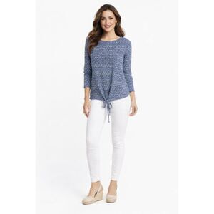 Passports Shirt Top Blouse Navy White Striped Long Sleeve Women's WOMAN'S SMALL